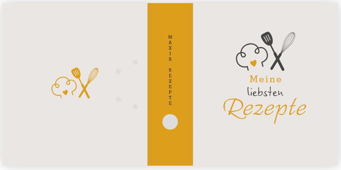 Ringordner | Ordner | Wunschtext personalisiert | Meine liebsten Rezepte | Mit Griffloch | für DIN A4 | 7,4 cm breit | Köchin | Mappe | Kochbuch | Hobbykoch