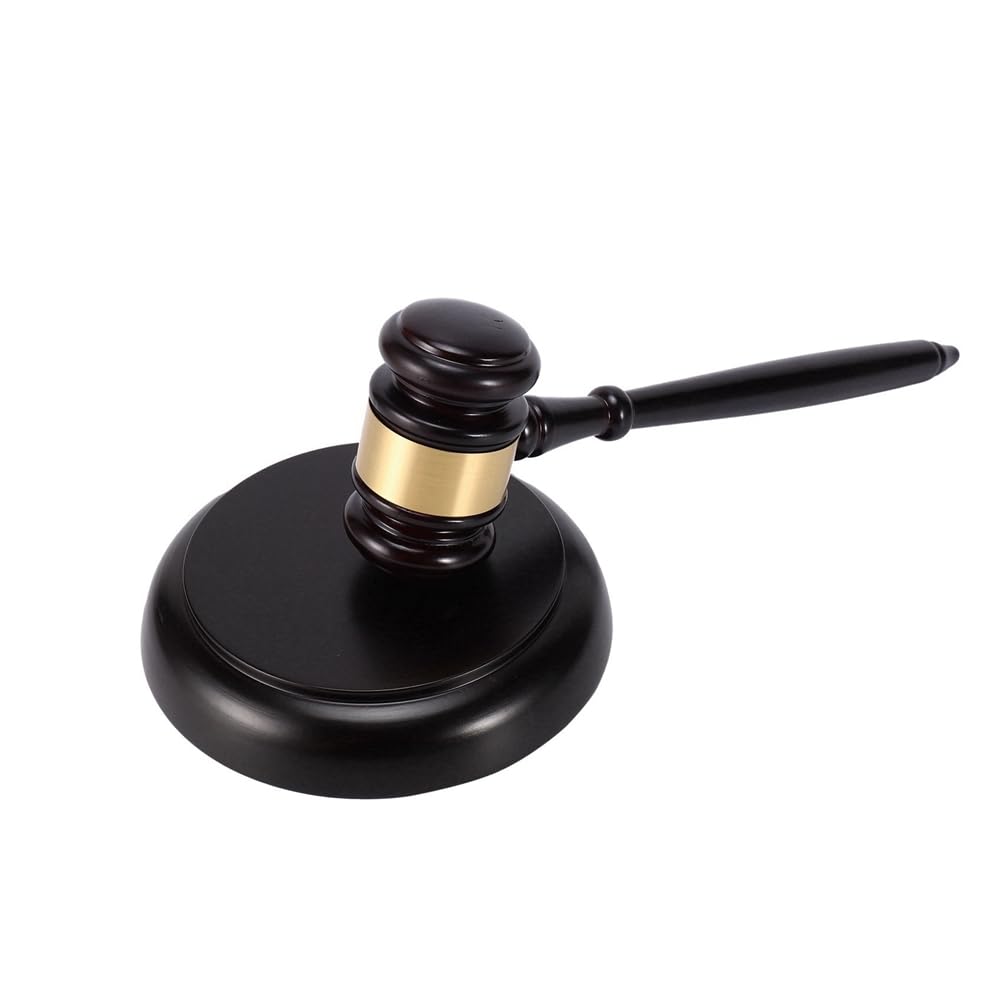 16X Martillo de Subasta Martillo de Subasta de Madera con Bloque de Sonido para Abogado de Juez Martillo Hecho A Mano