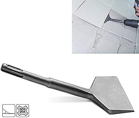 SDS Plus Shank 3-in Wide Electric Hammer Chisel Angled Heavy Duty Bent Tile Chisel (Color : Silver)