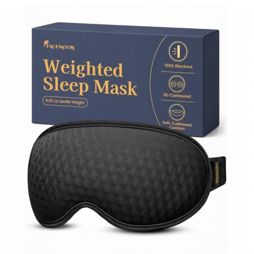 Weighted Sleep Mask, 3D Blackout Eye Mask, Deep Cups, Black
