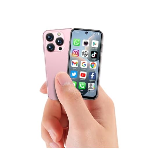 YOHOPE Mini Smartphone, écran HD3,88pouces, Double SIM avec Double Veille, Reconnaissance faciale Face ID, Convient aux Enfants et aux étudiants comme téléphone de Secours, sans Verrouillage(Rose-3G)