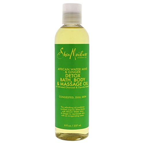 Shea Moisture African Water Mint & Ginger Detox Bath-Body & Massage Oil for Unisex, 8 Ounce