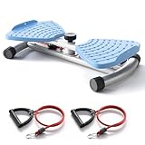 Waist Twist Sculptor Machine, Waist Trainer Disc for Weight Loss, Waist Relax, Ab Training, Balance Training, Foot Massage, Noiseless Home Exercise Equipment With Resistance Band, blue.