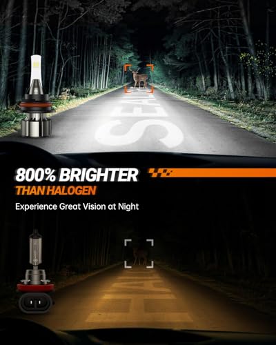 Image of SEALIGHT 9004 /HB1 LED Bulbs, 800% Super Brighter 9004 Bulb, 1:1 Size Driving Bulbs, 60000Hrs Lifespan, 6000K White, Plug and Play, Pack of 2