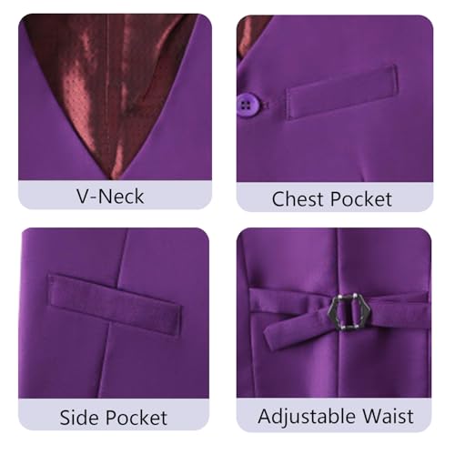 Boys Slim Fit Vest Summer Prom Dress Waistcoat Vest with Pocket, Size 2-203