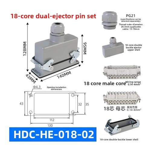 Conector rectangular estanco IP65 de 500V y 16A para protección eléctrica 2