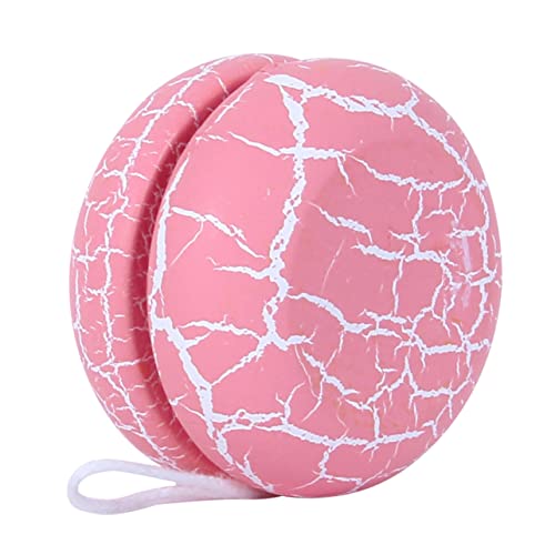 KESYOO 1Pc Wooden Yoyo Ball for Crack Design for Skill Development and Wrist Strengthening Great Present for Yoyo Enthusiasts Pink
