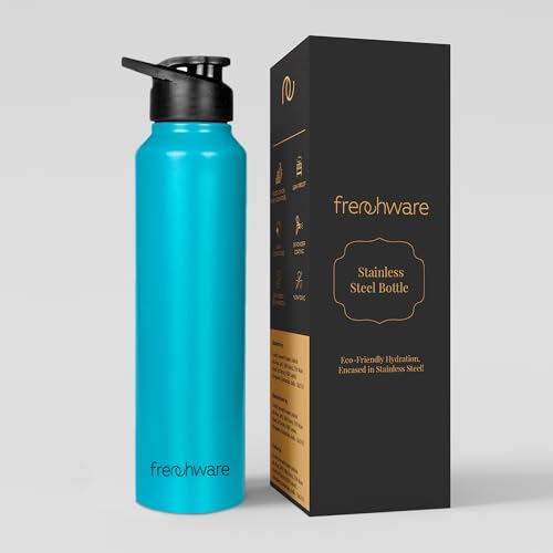 Frenchware Water Bottle 1 Litre Stainless Steel for Fridge School Outdoor Gym Home Office, Secure Leak Proof, 3X Powder Coating, Scratch-Resistant, BPA-Free, Non-Toxic, Easy-to-Clean