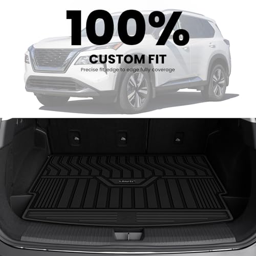 Image of LASFIT Cargo Mat for Rogue 2026 2025 2024 2023 2022 2021 | All Weather TPE Custom Fit Cargo Trunk Mat Accessories, Black
