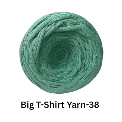 Image of VCR Bottle Green Big T-Shirt Yarn, 100 Meters Length, Recycled & Fashionable Craft Yarn, Pack of 1, Suitable for Crochet, Knitting & DIY Bags, Baskets, Cushions & Home Decor Projects