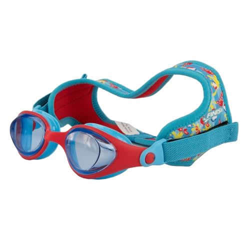 FINIS DragonFly Kids Swim Goggles - Ages 3-8 - UV Protection - Floating Neoprene Strap - Soft Silicone Fit - Crab