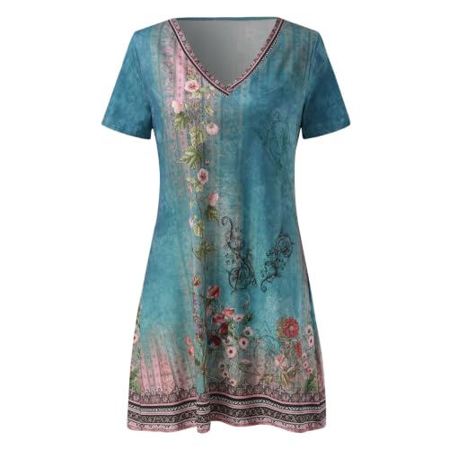 Robe d'été pour femme amples à manches courtes et style vintage chic