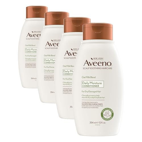 Image of Aveeno Oat Milk Blend Moisturizing Conditioner, Ultra-Hydrating, for Dry, Damaged Hair, 12 fl oz (Pack of 4)
