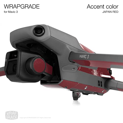Image of WRAPGRADE Partial Skin Stickers for DJI Mavic 3 Pro Accent Color (Japan RED)