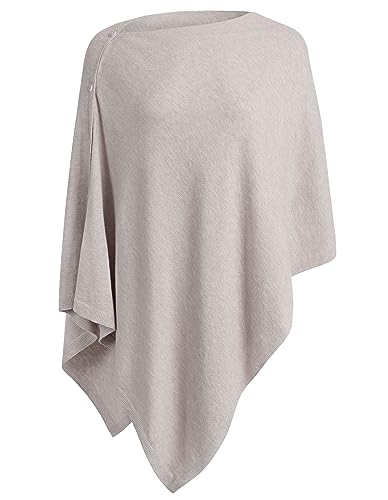 Image of PULI Women's Versatile Knitted Shawls Scarf Poncho Sweater with Buttons Lightweight Spring Summer Fall Wraps