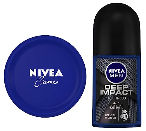 Image of NIVEA Creme, All Season Multi-Purpose Cream, 100ml & Nivea Deep Impact Freshess, Deodorant Roll On For Men, 50ml