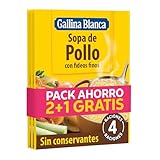 Gallina Blanca - Sopa De Pollo Con Fideos Finos - Pack Ahorro - 3 X 71 G, 213 Gramo