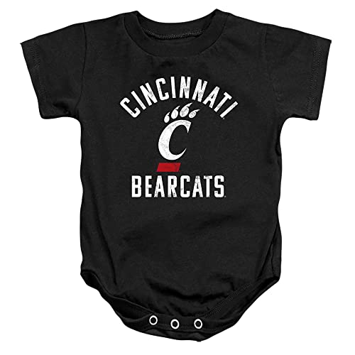 University of Cincinnati Official Bearcats Logo Unisex Infant Snap Suit for Baby,Black, 6 Months