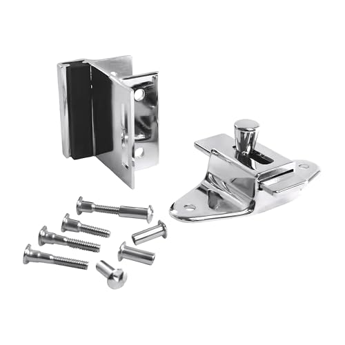 Brixwell Slide Latch and Keeper Set with Chrome Plated Finish, Zinc Material, Surface-Mounted...