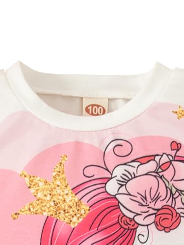 Image of Kids Toddler Girl Clothes Letter Print Graphic Top and Jogger Pants 2PC Summer Clothing Set