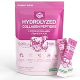 Multi Collagen Peptides Powder - 10g Hydrolyzed Collagen Peptides Type I, II, III, V & X with Biotin, Hyaluronic Acid & Prebiotics, Support Hair, Skin, Nail, Bone & Digestive Health, Non-GMO丨30 Sticks