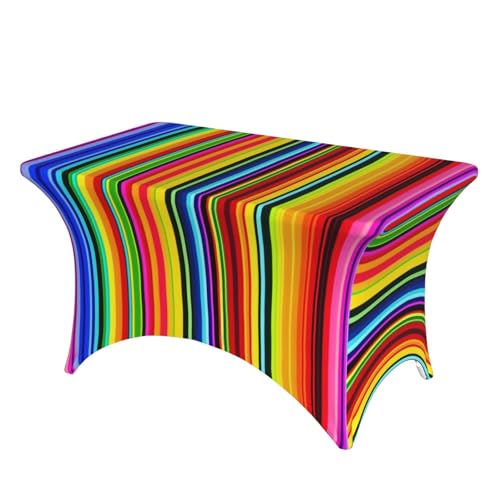 Nappe à rayures mexicaines lavable pour protéger la table sans glisser - 2