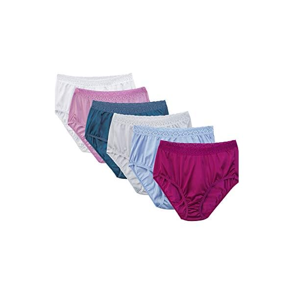 Fruit of the Loom Women's Underwear Nylon Brief Panties, Assorted, 2X-Large (9)