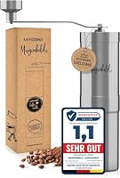 Morgenheld Kaffeemühle manuell – Edelstahl Handkaffeemühle mit stufenlosem Keramik-Kegelmahlwerk – für Espresso bis French Press, 35 g Füllmenge – für Zuhause, Outdoor & Camping – Ansicht 1