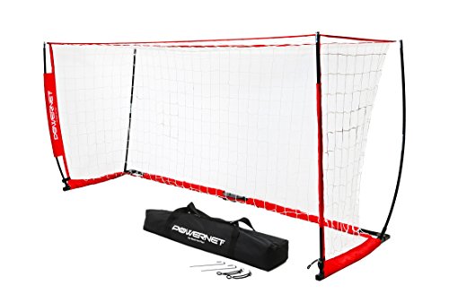 PowerNet Soccer Goal 8x4 Portable Bow Style Net | Metal Base | Durable