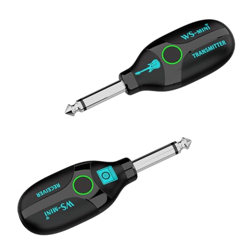 Solinder wireless guitar system 2.4G Wireless Guitar System 48K/16bit Real-time Transmission Rechargeable 4 Channels Not Require Pag Colorful Indicator Lights Guitar Transmitter Receiver Set for Elect