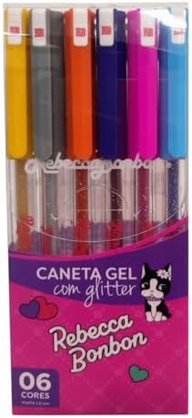 Caneta Esferográfica Gel Neon 06 Cores Luluca | LU0401