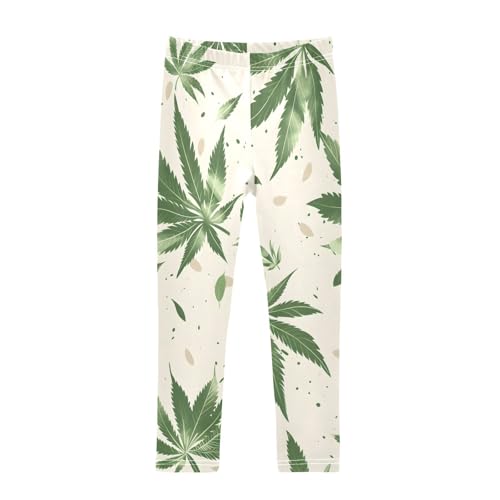 Bolaz Toddler Girls Leggings Printed Yoga Pants Leggings Artistic Neutral Leaves for Kids