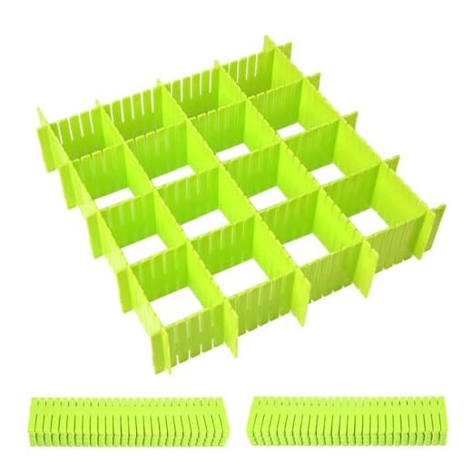TIMESETL 16 Piezas Organizador de Cajones Ajustable Divisor de Cajón DIY Separadores de Cajones para Ropa Interior, Sujetador, Calcetines Y Accesorios