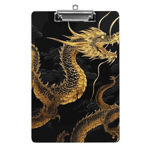 Porte-bloc dragon jaune acrylique pour écrire debout sans abîmer les feuilles