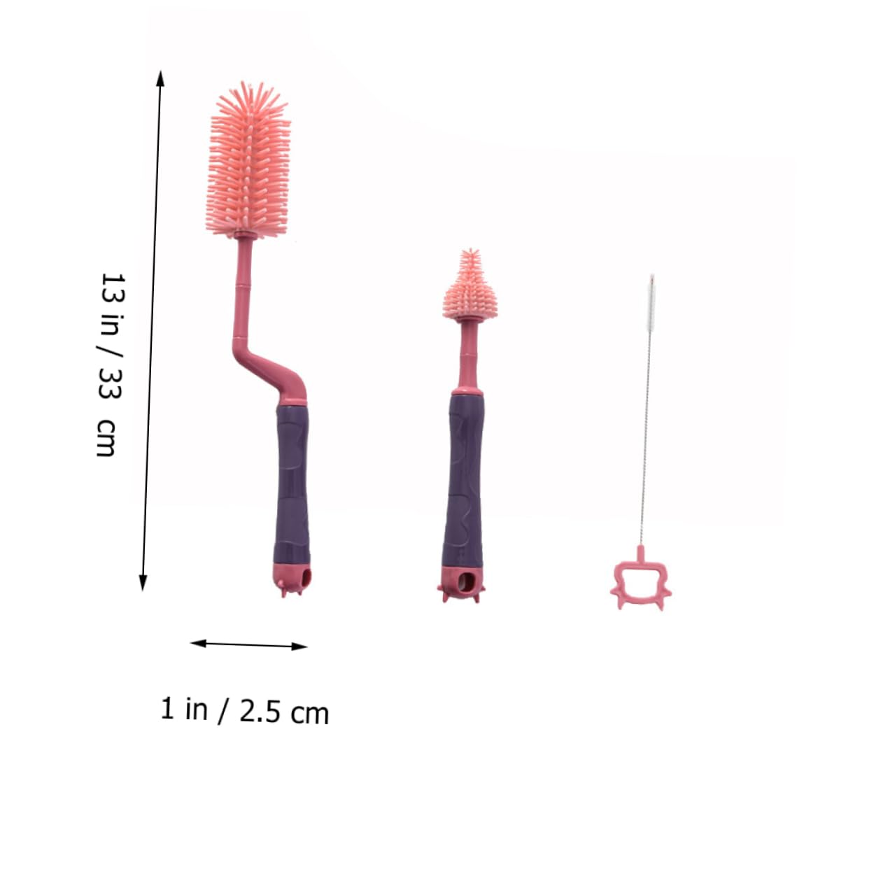 TOYANDONA 3pezzi Spazzola Per Pulizia Biberon Silicone Set Da Rotante Rosa Efficienza e Comfort Per La Pulizia Dei Biberon Rimuove Macchie Di Latte Senza Graffiare