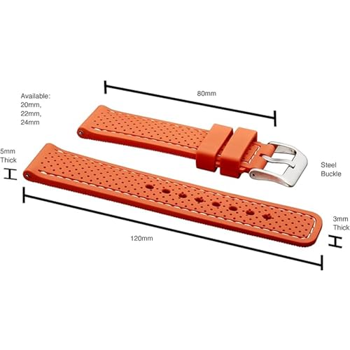 STUNNING SELECTION ALPINE Premium Soft Silicone Adjustable Watch Band, Replacement Rubber Watch Band for Women Men, Quick Release Waterproof Watch Bands Compatible with