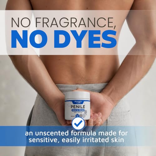 Image of Premium Penile Health Creme for Men with Coconut Oil, CoQ10, and Allantoin | Daily Moisturizer Penile Cream to Relieve, Restore and Support Dry Skin, Redness, Chafing, Sensitivity - 4oz
