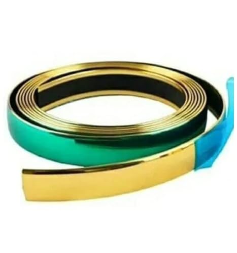 Image of Alfanso PVC Self Adhesive Golden Strip (18mm Width 10 Meter Length) Mirror Strip Pack of 1.