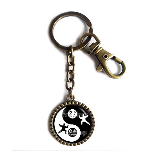 karate Keychain Key Chain Key Ring Cute Keyring Car Ying Yin Yang Pendant Kung Fu