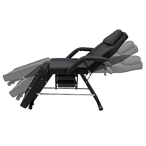 fvscgjmwp Facial Bed with Tray, Eyelash Extension Bed, Massage Table, Salon Chair (Black)