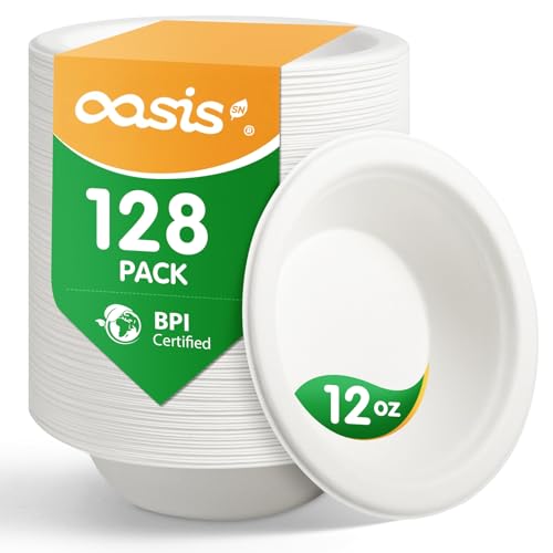 Bols en papier compostables 355ml de bagasse | Vaisselle jetable biodégradable écologique