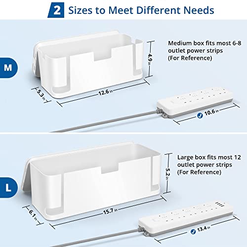 ZhiYo 2Pack Cord Management Box & 6.6ft - 1 inch Cable Sleeve Bundle miniatura 3
