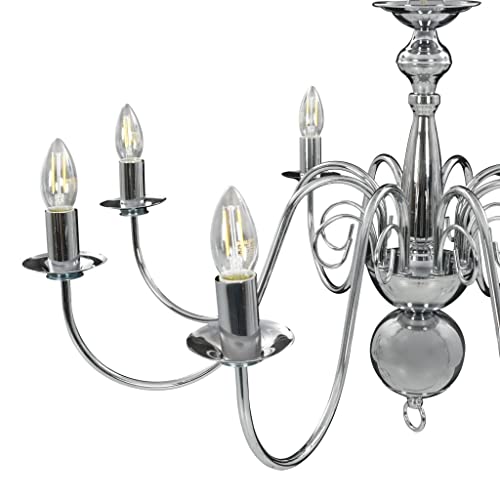 VidaXL Candelabro 8 Lampadine E14 Anticato Lampada...