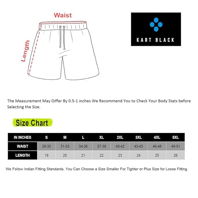 Image of KART BLACK Plus Sizes Men's Cotton Knee Length Shorts(M,L,XL,XXL,3XL,4XL,5XL Shorts) | Casual and Night Wear Mens Shorts
