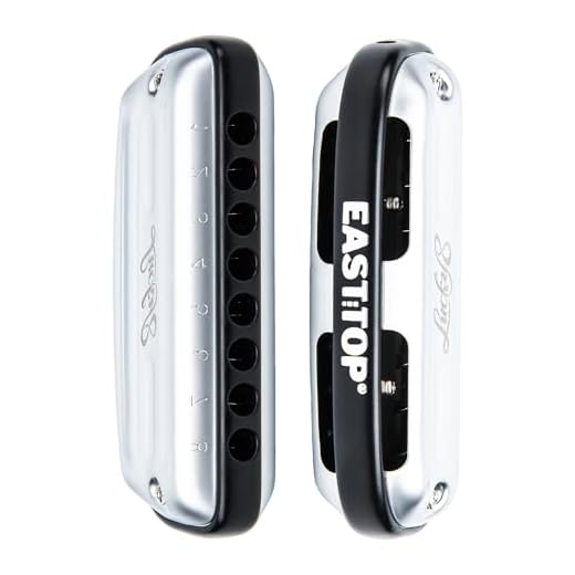 East top Harmonica,8 Hole Blues Harmonica, D Key Diatonic Mouth Organ Harmonica For Adults, Beginners, Professionals and Students, as a Gift,silver