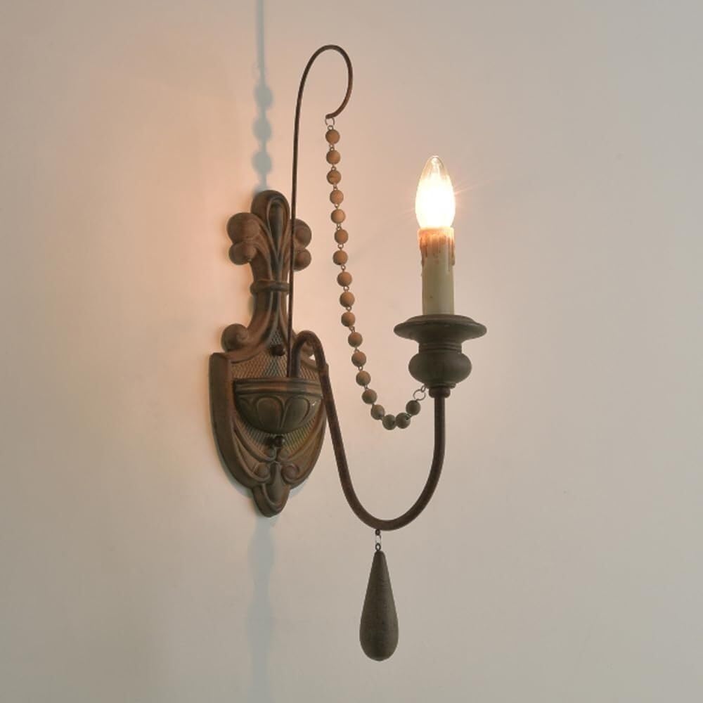 COSRUB Vintage Candle Wall Lamp, French Country Wall Lights for Hallway