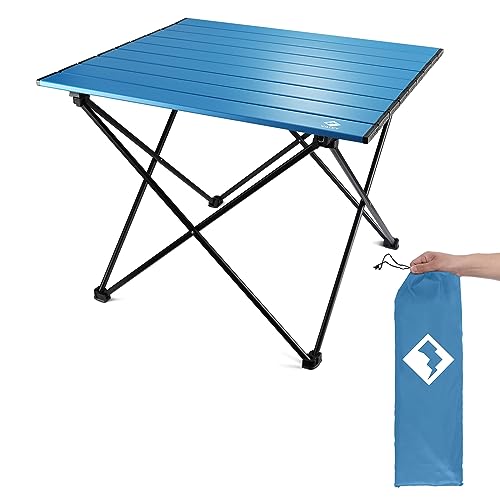 Image of VILLEY Portable Camping Side Table, Ultralight Aluminum Folding Beach Table