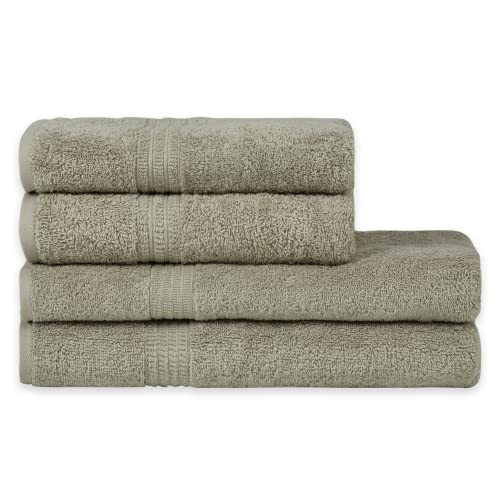 Homelover Juego de 2 toallas de baño de 70 x 140 cm, 2 toallas de mano de 50 x 70 cm, fabricadas en Green & GOTS (2 toallas de baño de 70 x 140 cm + 2 toallas de mano de 50 x 100 cm, gris espacial) Cover