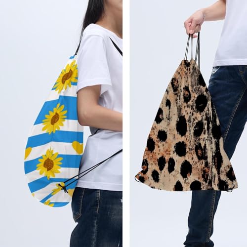 Lot de 2 sacs à dos avec cordon de serrage bleu et multicolore taille unique - 6