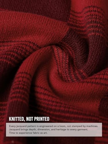 Image of The Souled Store Harry Potter: Gryffindor Quidditch Men and Boys Short Sleeve Spread Collar Red and Maroon Jacquard Knit Acrylic Oversized Drop Shoulder Lightweight Polos